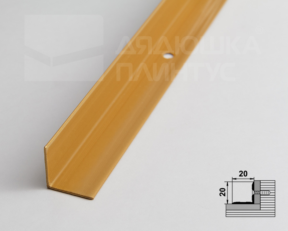 Порог угловой ПУ 05-1.900.02л Золото