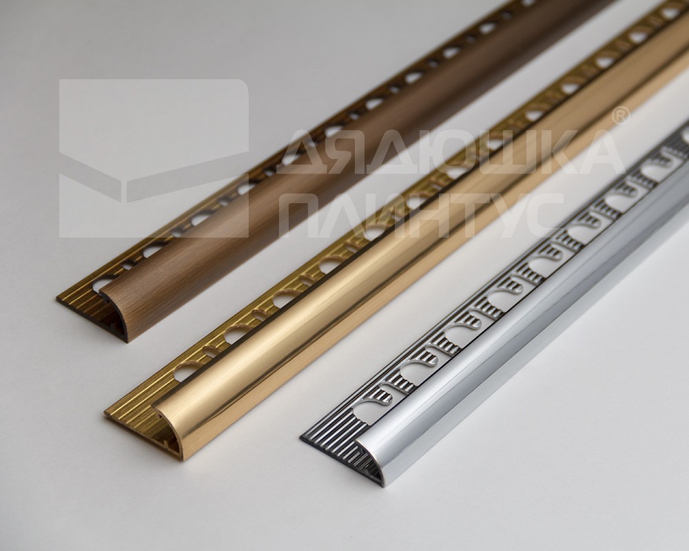 Профиль для плитки внешний Волшебная палочка MSPK 03-12.2700.PB латунь полированная 12мм*2,7м