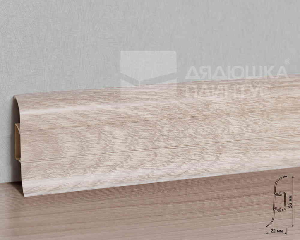 Плинтус ПВХ с кабель-каналом Рико Лео 127 Тополь канадский