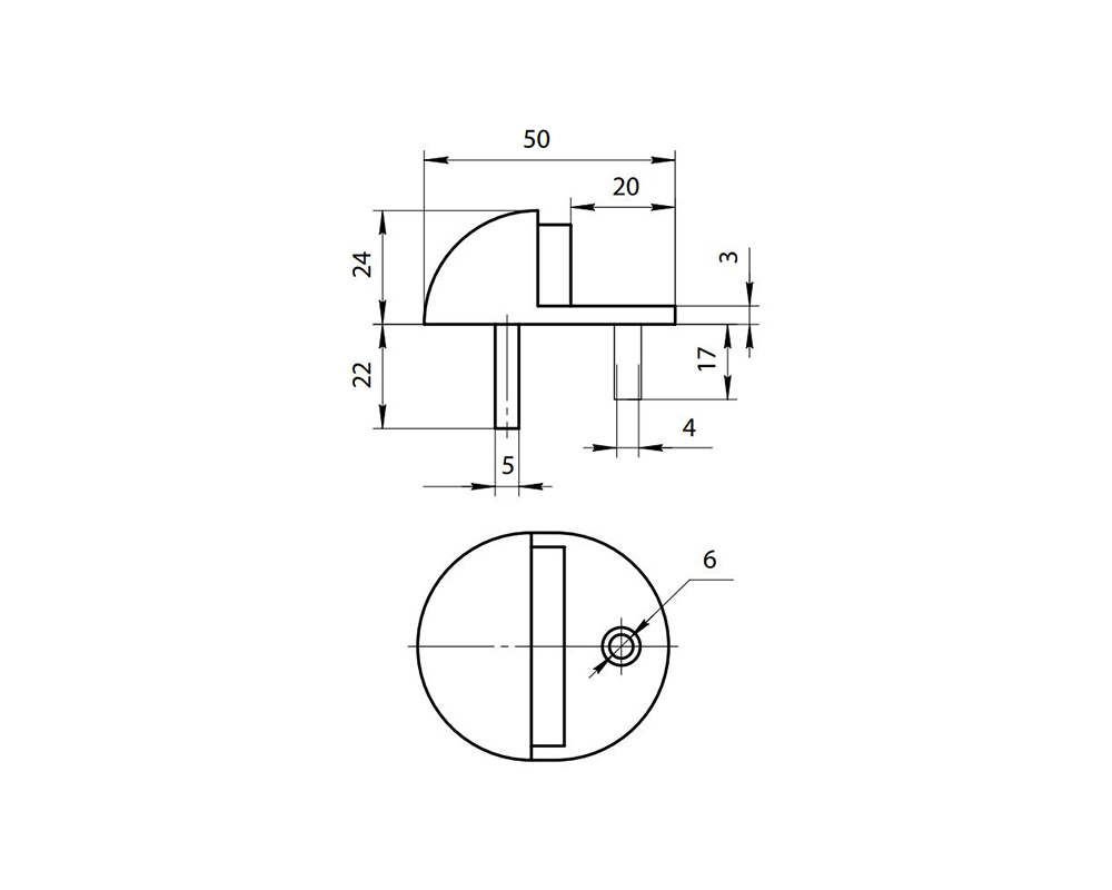 Упор дверной DS-0002-G Золото