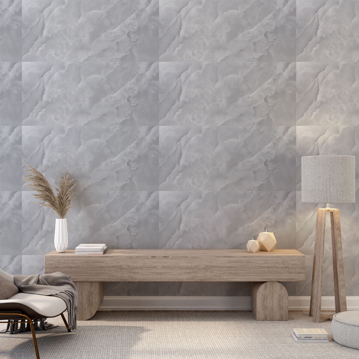 Панель самоклеющаяся ПВХ 300х300 мм 6шт/уп Мрамор Нова Мариба. Цена указана за 0,54 м²