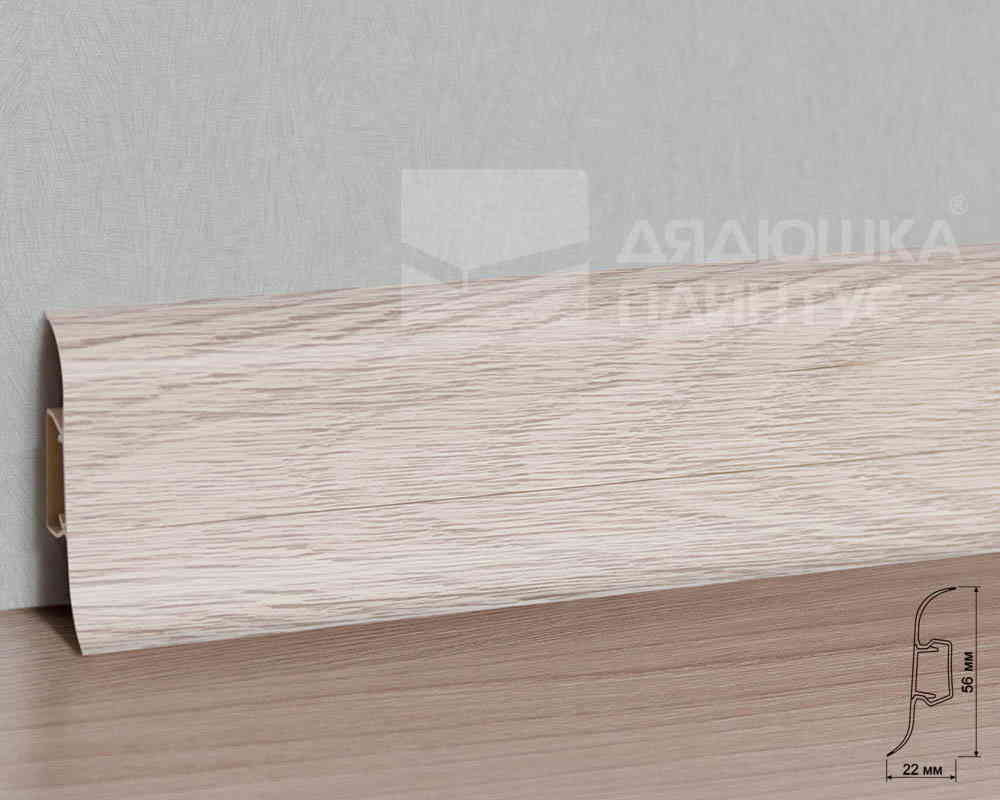 Плинтус ПВХ с кабель-каналом Рико Лео 108 Липа амурская