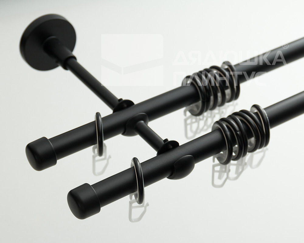 Карниз двухрядный кованый УЮТ D25мм 1,6м Черный