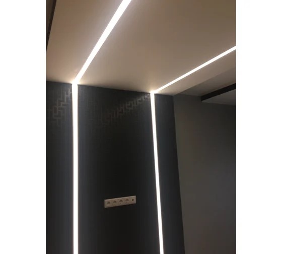 Алюминиевый профиль для светодиодной подсветки Волшебная палочка. Чёрный матовый