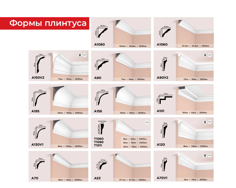 Карниз из полистирола высокой плотности HI WOOD L1902M 100мм х 33мм х 2,0м. Окраска включена в стоимость
