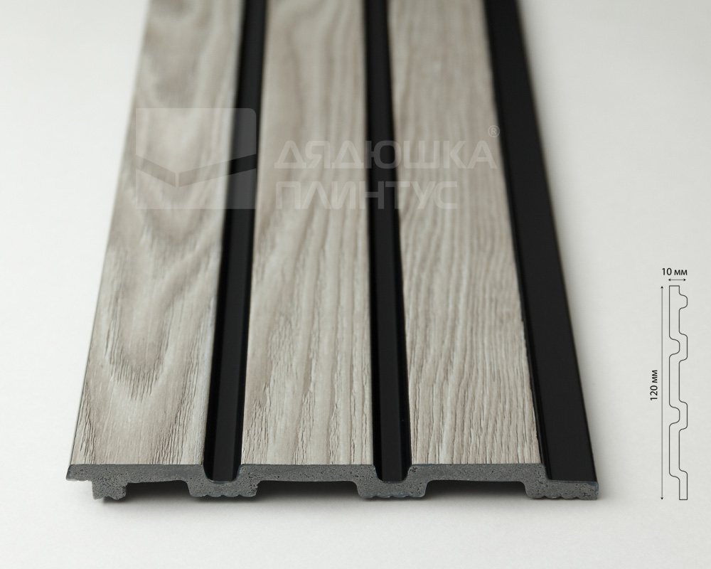 Панель вспененный полистирол ГРЕЙС 3D RAIL 120*2700 мм.  Береза