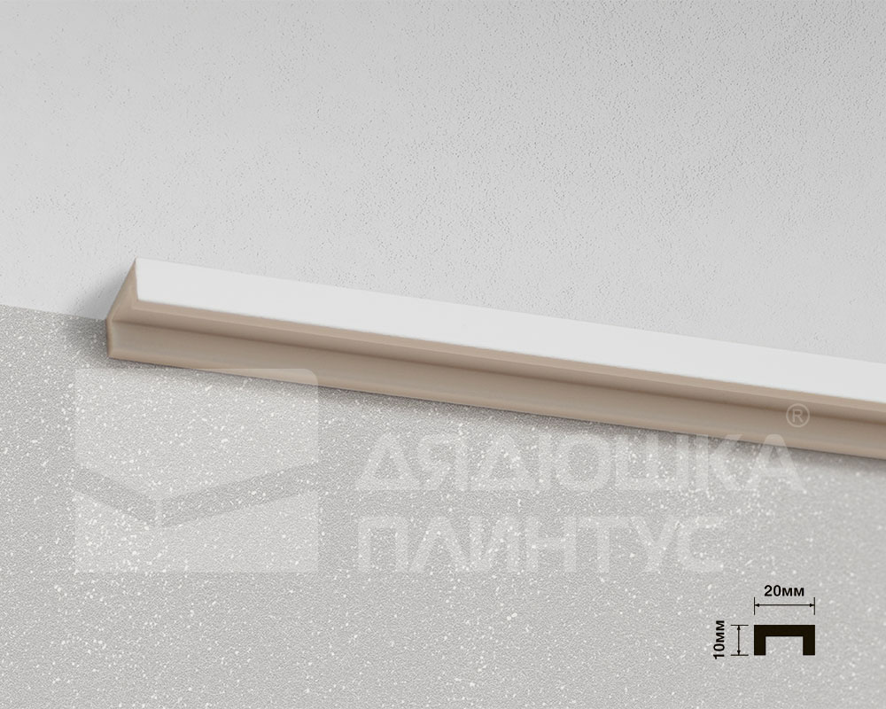 Молдинг из полистирола высокой плотности HI WOOD LB20 20мм х 10мм х 2,0м.Покраска под заказ