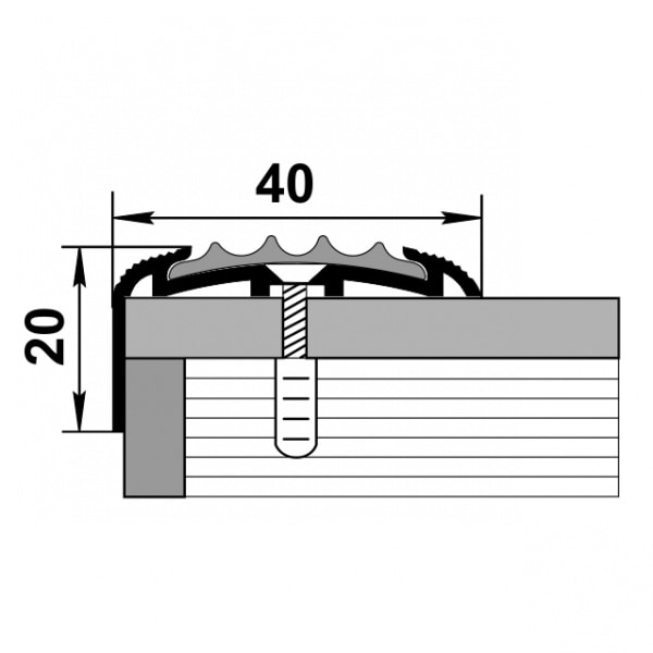 Порог угловой ПУ 71.2700.01лж. Серебро
