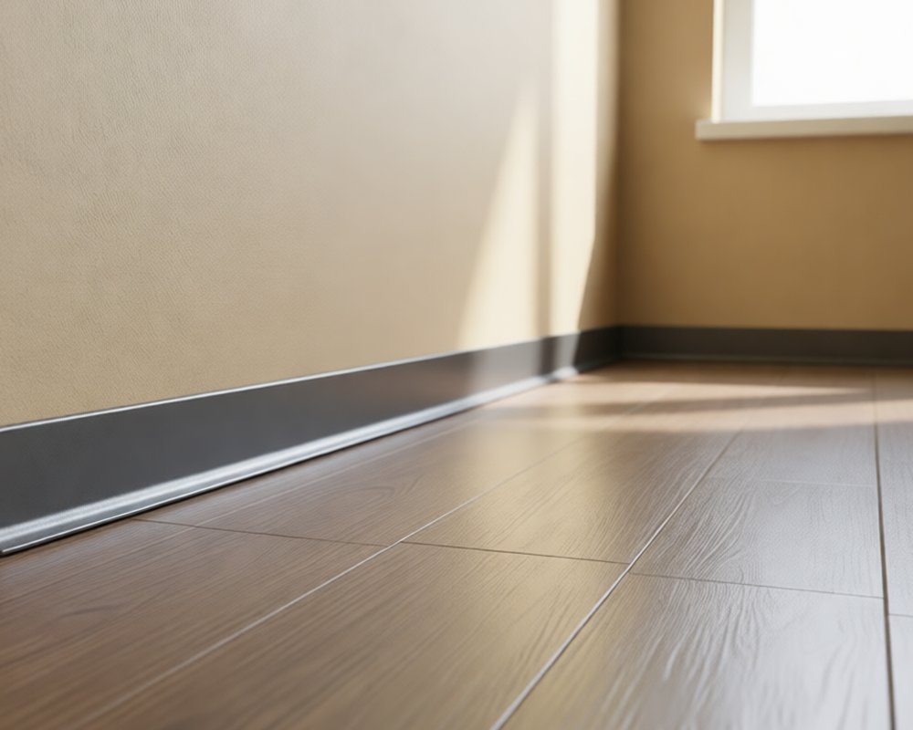 Алюминиевый плинтус AKBD80-SA 2,5м Муар антрацит