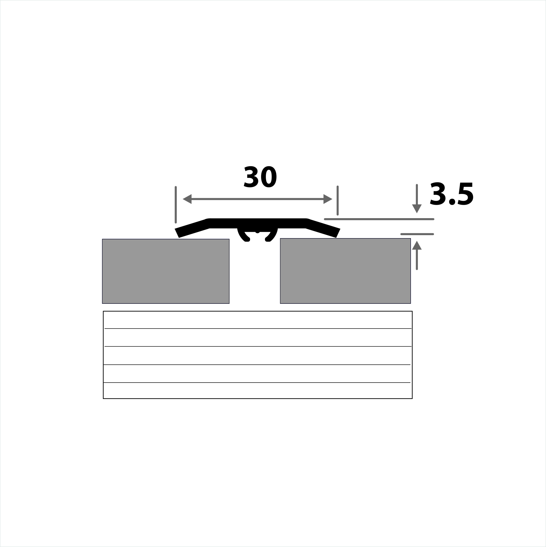 Профиль стыкоперекрывающий ПС 30-2НСП.900.001 Полированый