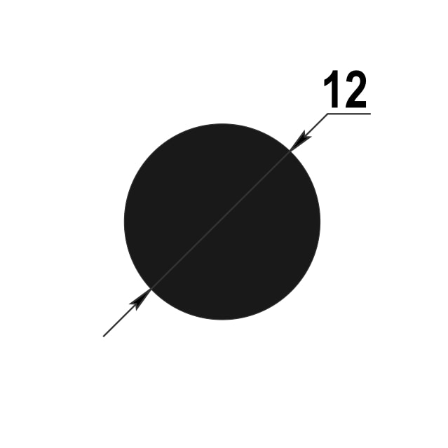 Штанга круглая 12 мм ШКр 12.2000.502л Золото. Цена за 5 штук.